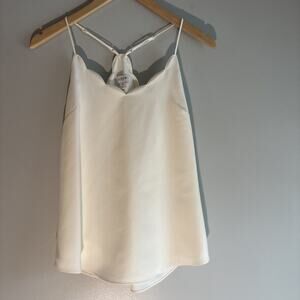Jcrew Women Cream Ivory Scalloped Cami SZ 0